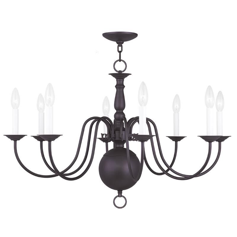 Williamsburgh 32 Inch 8 Light Chandelier by Livex Lighting